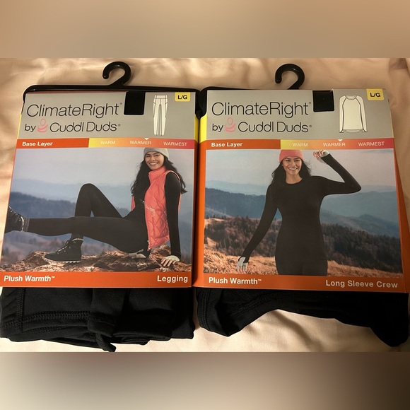 Climate Right by Cuddl Duds Leggings & Long Sleeve Shirt Large 2 pc set New - Picture 1 of 5